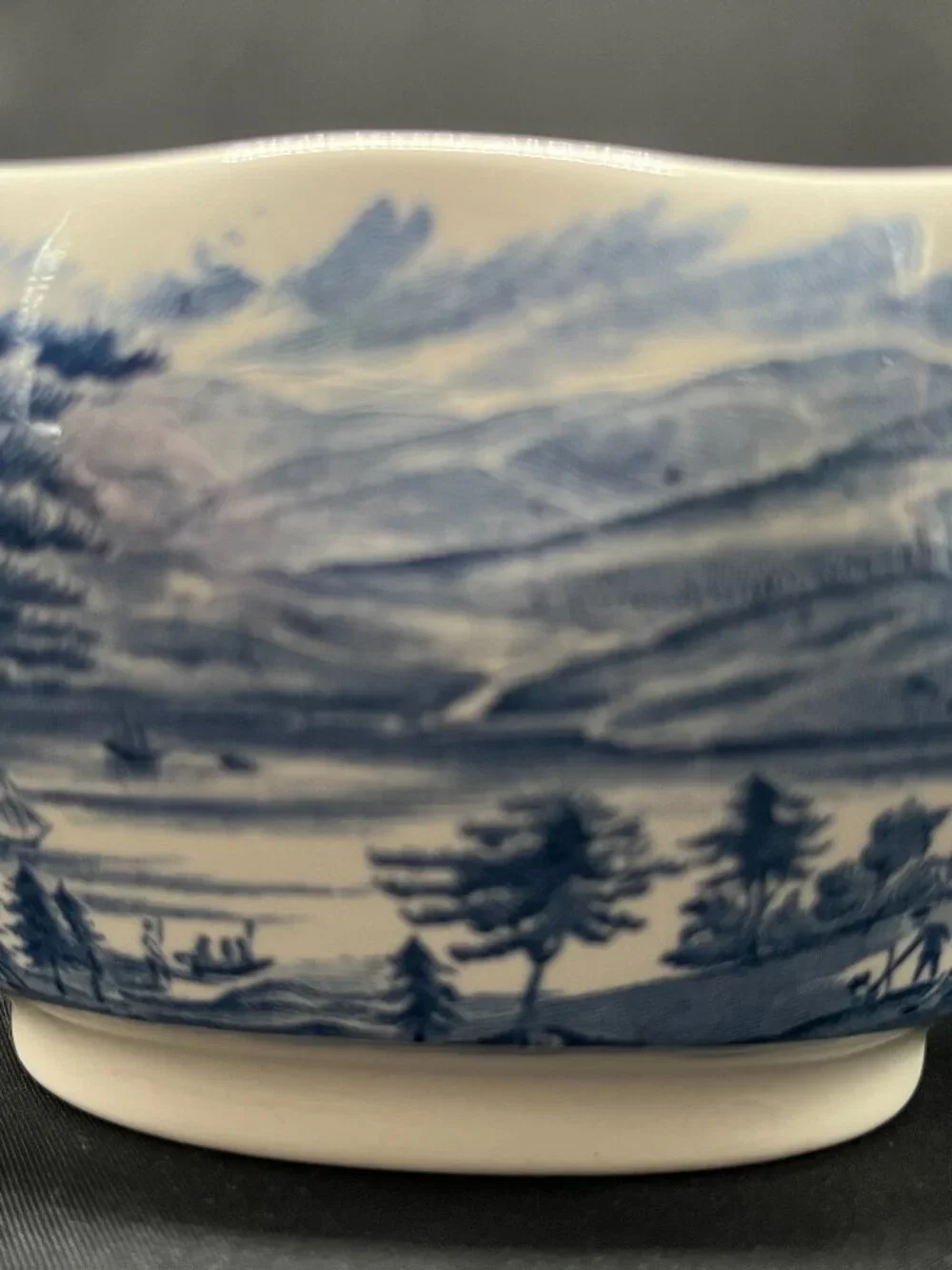 Vintage Ironstone Liberty Blue Pattern Gravy Boat by Staffordshire in England